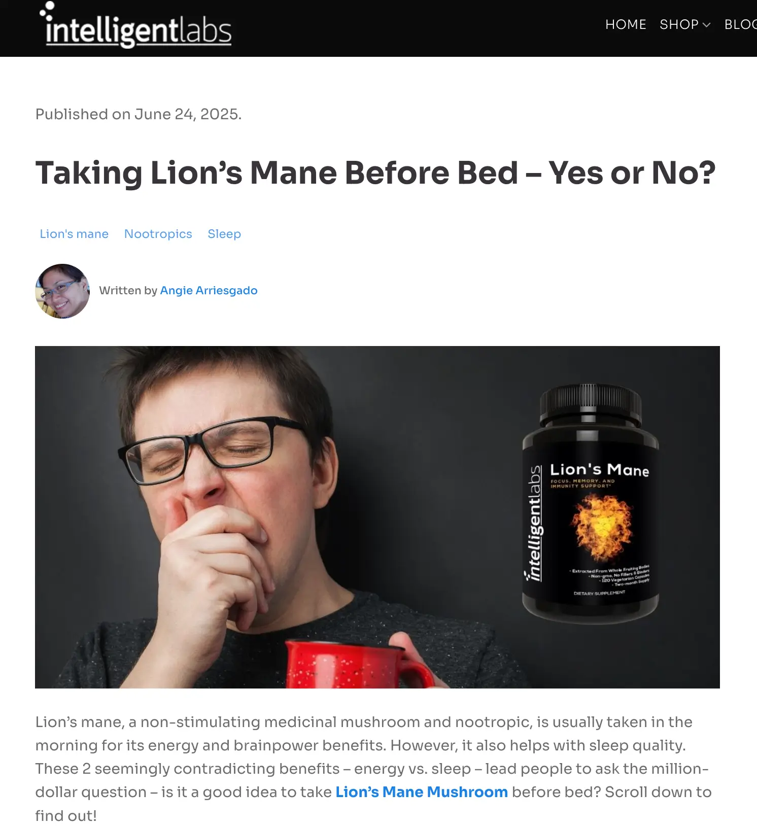 intelligent labs blog post on lion's mane intelligent labs blog post on magenhance