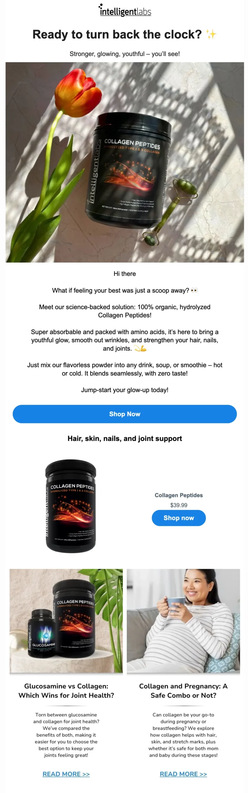 newsletter example 2 collagen peptides email