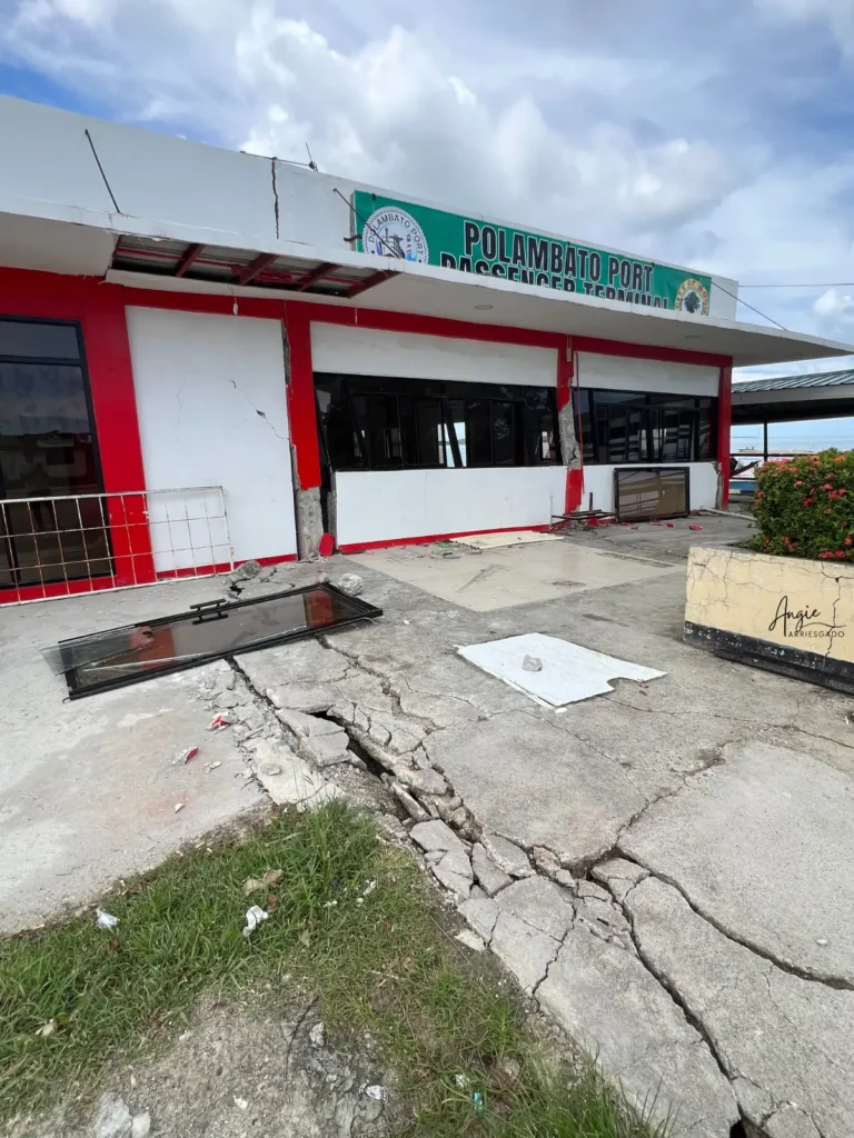 Polambato port building is badly damaged by the 2025 North Cebu earthquake